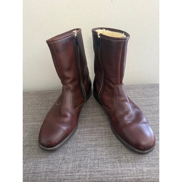 Men’s Hush Puppies Brown Fleece Lined Leather Boots Size 10.5 Wide main image 6